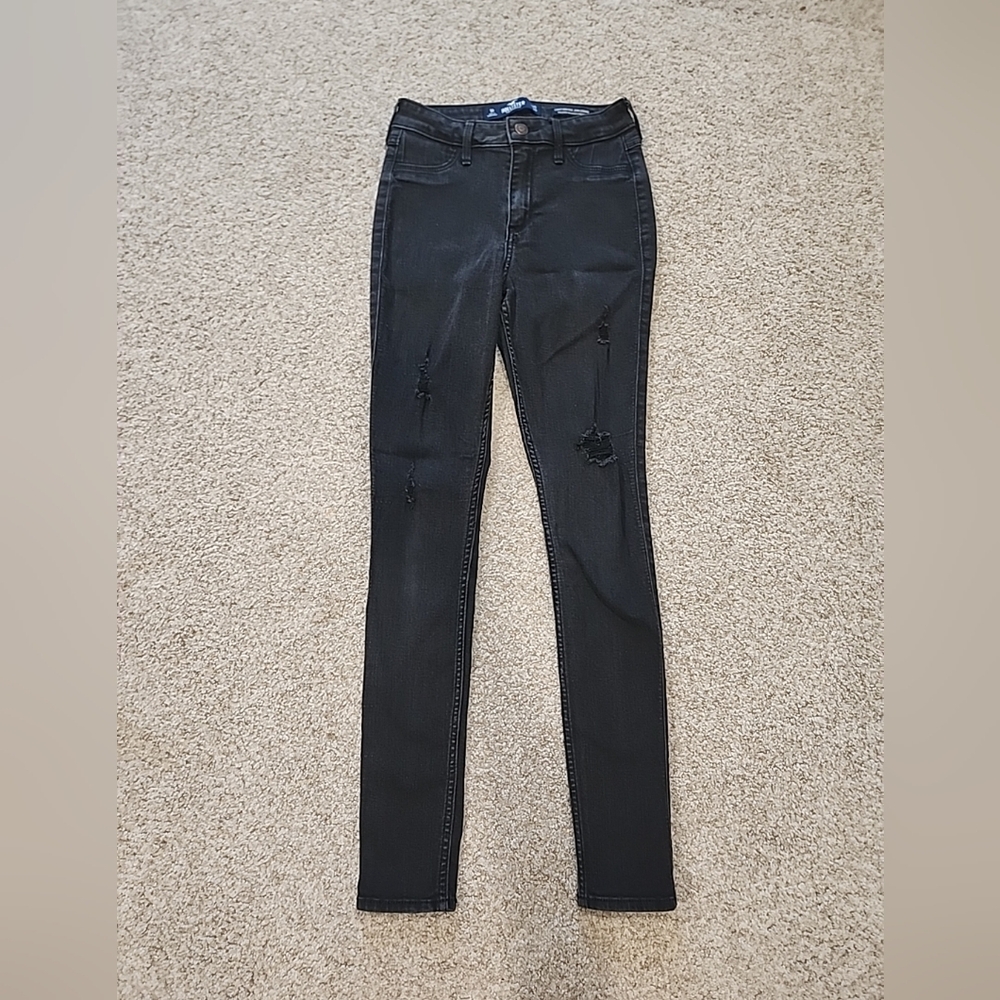 Hollister 1R 25/28 Black Curvy High Rise Jean Jegging With Advanced Stretch